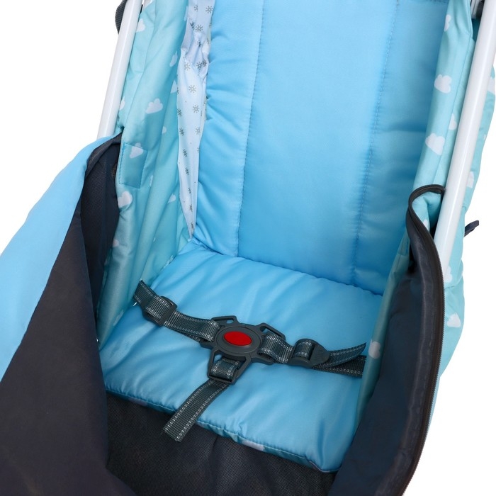 Санки-коляска «Наши детки 3-1К», принт с облачками, цвет голубой Санки-коляска «Наши детки 3-1К», принт с облачками, цвет голубой