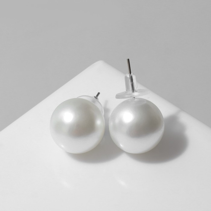 Серьги с жемчугом «Невеста» бусины d=1,5, цвет белый Серьги с жемчугом «Невеста» бусины d=1,5, цвет белый