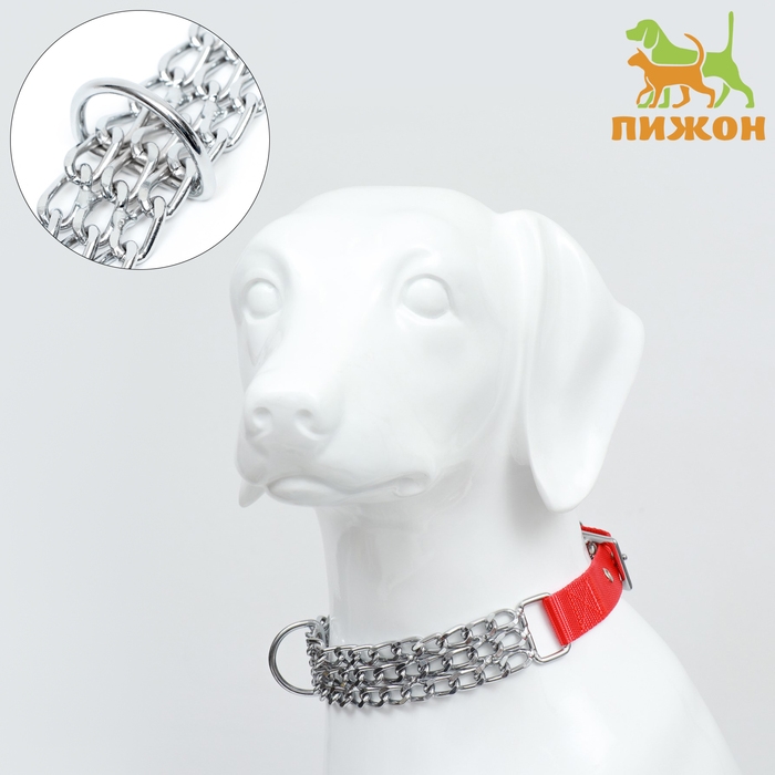 Ошейник металлический плетённый с вставкой из нейлона, 60 см х 3 мм Ошейник металлический плетённый с вставкой из нейлона, 60 см х 3 мм