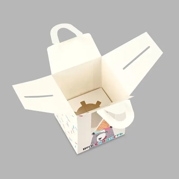 Коробка для капкейков, кондитерская упаковка, 1 ячейка «Несу сладость», 9 х 9 х 11 см Коробка для капкейков, кондитерская упаковка, 1 ячейка «Несу сладость», 9 х 9 х 11 см