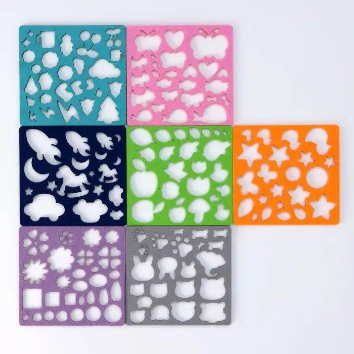 Валяние из шерсти. Набор трафаретов для валяния, 16&times;16 см, 7 шт.