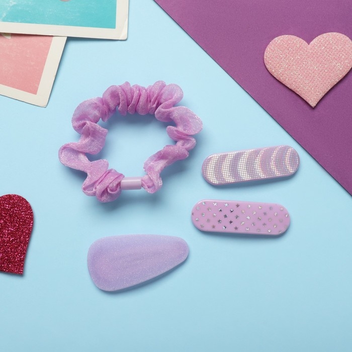 Набор для волос Набор для волос "Толиман" (1 резинка-6 см,3 невидимки- 5 см) сиреневый