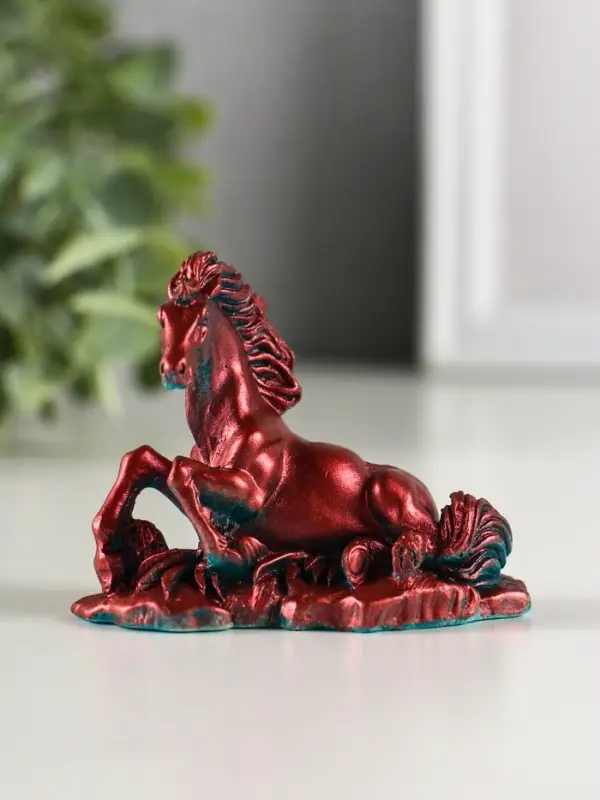 Фигура гипс Фигура гипс "Лошадь лежит" 8х6х3 см, окисленная медь