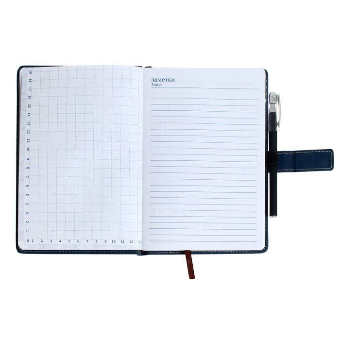 Ежедневник недатированный А5, 140 листов в клетку, обложка кожзам, МИКС, с хлястиком Ежедневник недатированный А5, 140 листов в клетку, обложка кожзам, МИКС, с хлястиком