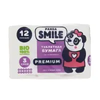 Туалетная бумага SMILE со втулкой, классика, 3 слоя, 12 рулонов