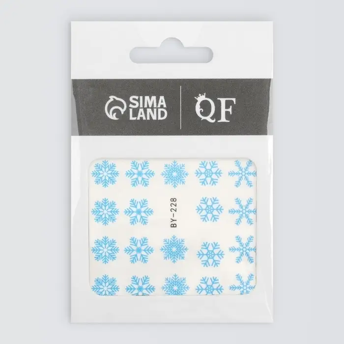 Слайдеры для ногтей «Снежинки», голубые Слайдеры для ногтей «Снежинки», голубые