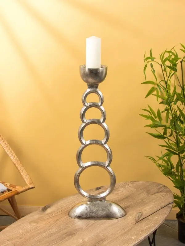 Подсвечник "Фазы Луны" алюминий 28х13х72,5 см