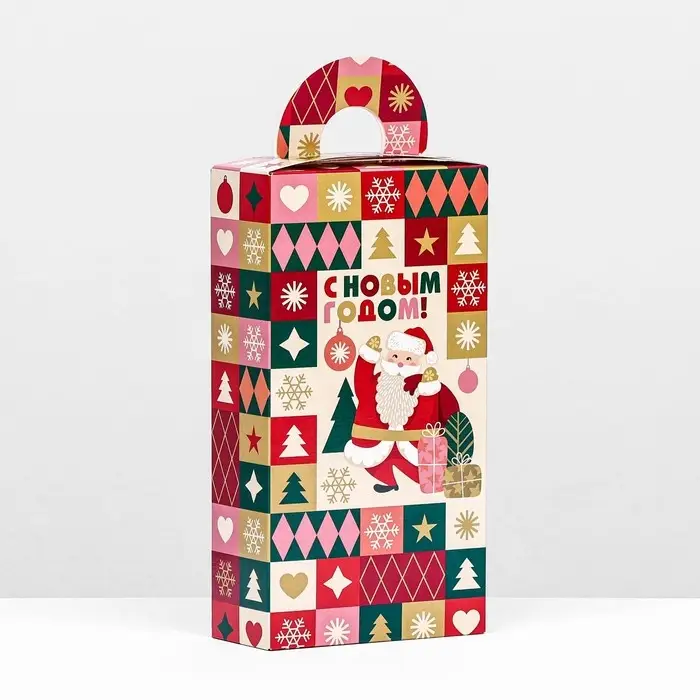 Коробка новогодняя подарочная складная «Королевская» 11×5×21 см Коробка новогодняя подарочная складная «Королевская» 11×5×21 см