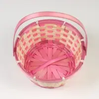 Корзина плетёная, бамбук, 21&times;21&times;10/24 см, розовая