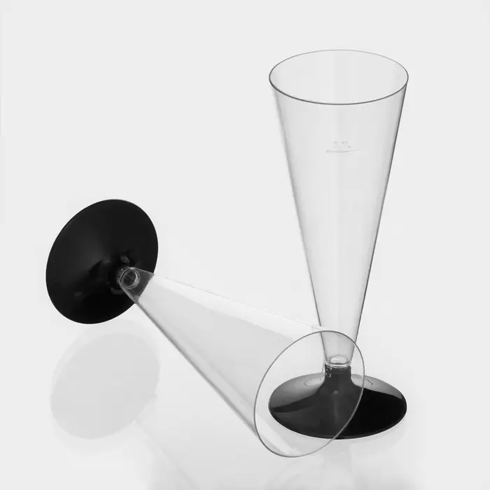 Фужер пластиковый одноразовый для шампанского «Конус», 150 мл, прозрачный