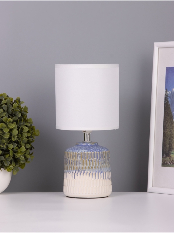 Лампа настольная Лампа настольная "Ичиго" 1х40Вт Е14 синий/серый 13х13х25см