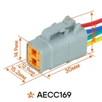 Разъем 6 pin с проводами серии Deutsch для ГАЗ, КАМАЗ, DAF, IVECO, MAN, Scania