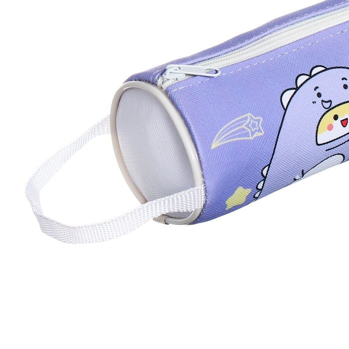 Пенал-тубус школьный на молнии Пенал-тубус школьный на молнии "Динозаврик" Calligrata, сиреневый