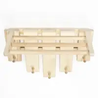 Полка-вешалка для бани и сауны, 55&times;27&times;39 см, деревянная, 5 крючков