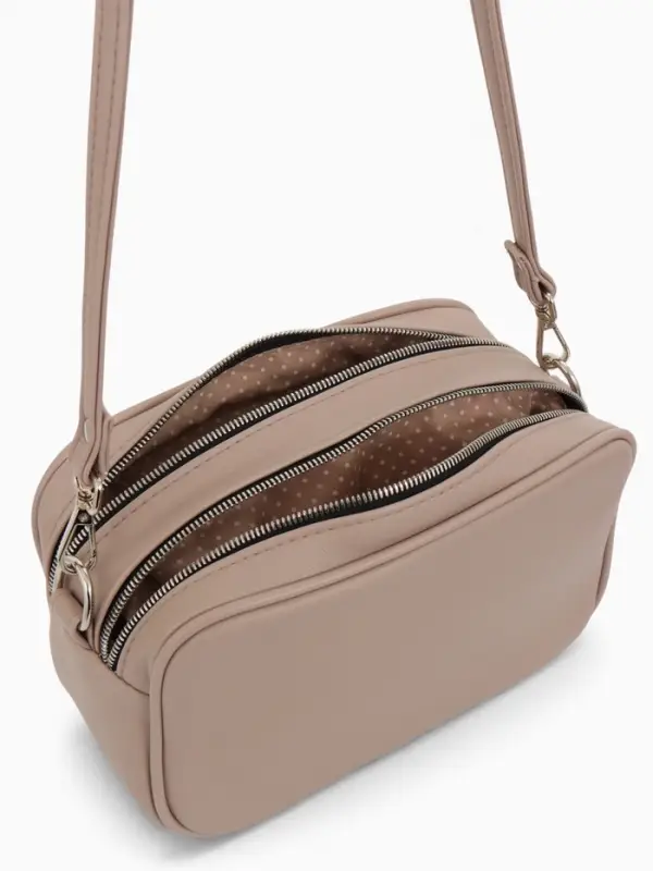 Сумка женская кросс-боди TEXTURA на молнии, 24×9×15 см, бежевая Сумка женская кросс-боди TEXTURA на молнии, 24×9×15 см, бежевая