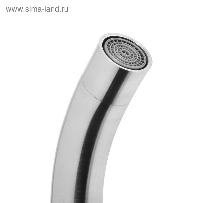 Смеситель для кухни MIRA 6090, однорычажный, высокий излив 18 см, картридж 35 мм, цвет сатин Смеситель для кухни MIRA 6090, однорычажный, высокий излив 18 см, картридж 35 мм, цвет сатин