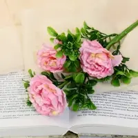 Цветы искусственные &laquo;Пион ветка&raquo;, h=36 см, d=6 см, розовые