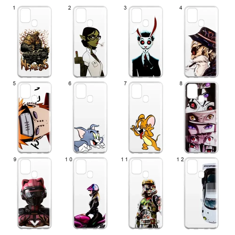 Чехол Samsung M31 TPU 1.0mm прозрачный с принтами в ассортименте Чехол Samsung M31 TPU 1.0mm прозрачный с принтами в ассортименте