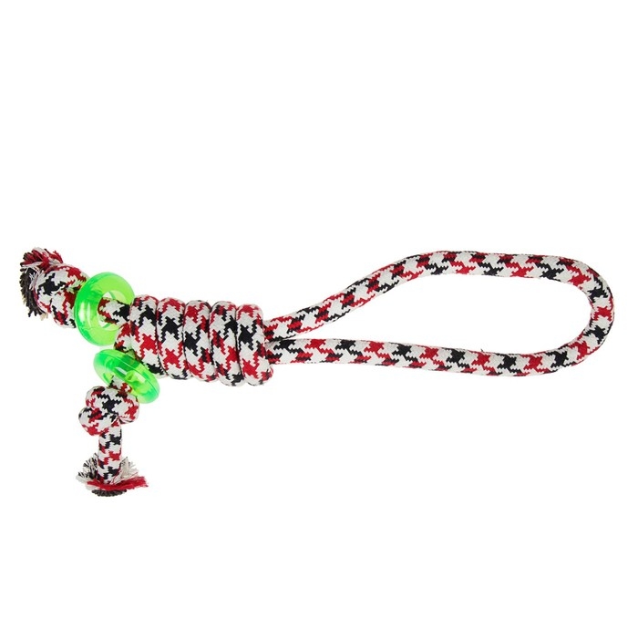 Игрушка канатная Игрушка канатная "Хвостики" с кольцами из термопластичной резины, 36 см, до 140 г, микс