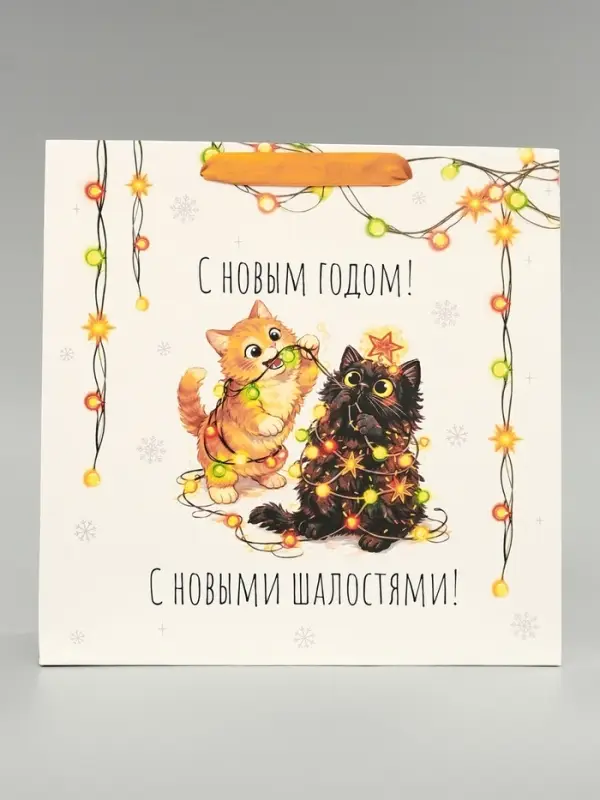 Пакет подарочный ламинированный квадратный &laquo;Праздник 2&raquo;, 30&times;30&times;12 см
