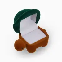 Футляр бархатный под серьги/кольцо &laquo;Черепашка&raquo;, 4.2&times;6,8, цвет зелёно-коричневый, вставка белая