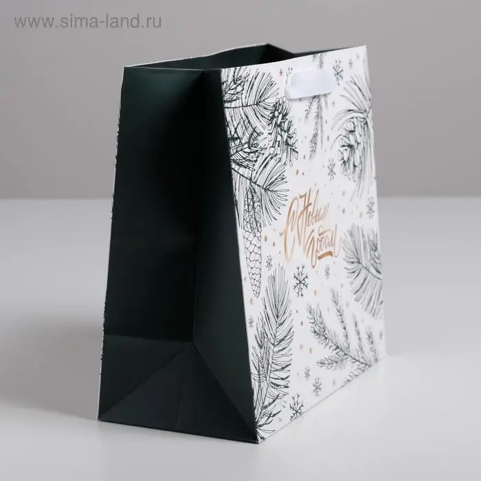 Пакет подарочный ламинированный квадратный «Еловые шишки», 22×22×11 см Пакет подарочный ламинированный квадратный «Еловые шишки», 22×22×11 см