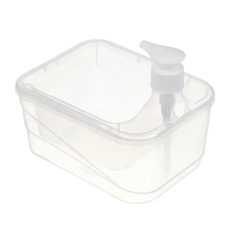 Дозатор для моющего средства, тм VETTA, отсек для губки, губка в компл., 500 мл, 17х13х14см, пластик