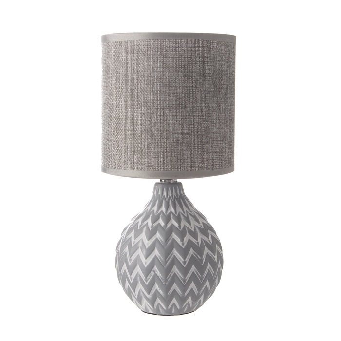 Настольная лампа с абажуром RISALUX «Руби», Е14, 40 Вт, бело-серый, 13×13×27 см Настольная лампа с абажуром RISALUX «Руби», Е14, 40 Вт, бело-серый, 13×13×27 см