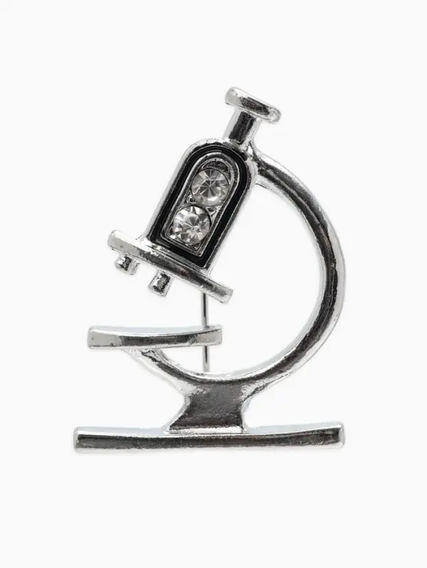 Брошь &laquo;Микроскоп&raquo;, чёрно-белая в серебре