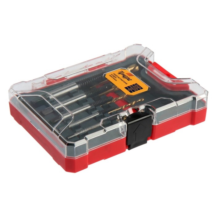 Набор экстракторов и сверл ТУНДРА, левая резьба, 45 сталь М1-М5, d=2.4-8 мм HSS, TIN Набор экстракторов и сверл ТУНДРА, левая резьба, 45 сталь М1-М5, d=2.4-8 мм HSS, TIN