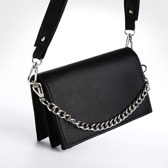 Сумка женская TEXTURA, мессенджер, маленький размер, цвет чёрный Сумка женская TEXTURA, мессенджер, маленький размер, цвет чёрный