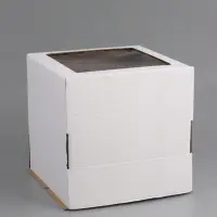 Коробка для торта, кондитерская, белая, с окном 30 х 30 х 30 см Набор 5 шт