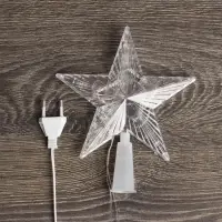 Светодиодная верхушка на ёлку &laquo;Звезда прозрачная&raquo;, 15 см, 10 LED, 220 В, свечение RG/RB