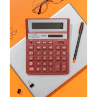 Калькулятор настольный ПОЛН.Attache AF-888,12р,дв.пит,204x158мм, темно-крас