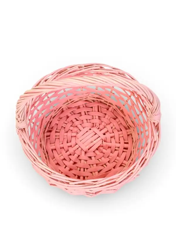 Набор корзин 2 шт  19х19х24, 15х15х8 см ручка h=14 см розовый