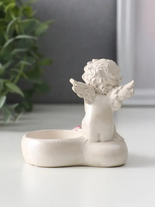 Фигурка - подсвечник на 1 свечу &laquo;Ангел на сердце&raquo;, 8&times;7&times;7.5 см, перламутр