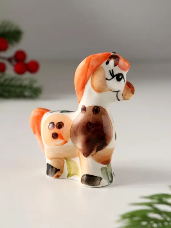 Сувенир Конь с гривой, 8х7,5 см, гжель, цвет Сувенир Конь с гривой, 8х7,5 см, гжель, цвет