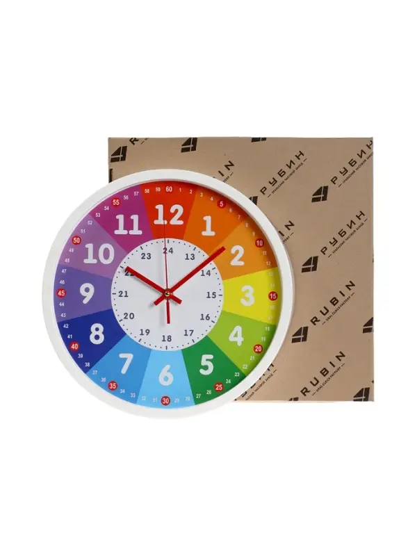 Часы настенные &laquo;Обучающие 2&raquo;, детские, плавный ход, d=30 см, белые
