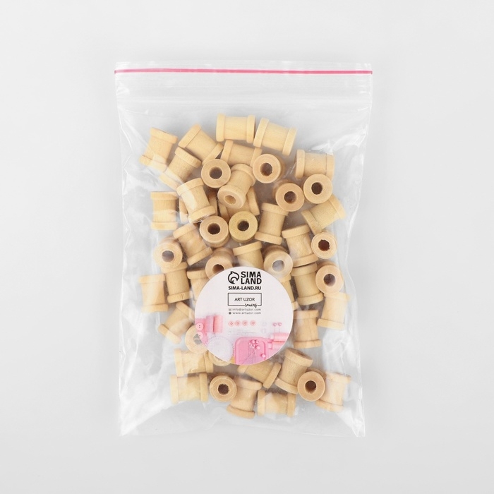 Набор деревянных катушек без покрытия, 50 шт, d = 0,9 × 1,2 см Набор деревянных катушек без покрытия, 50 шт, d = 0,9 × 1,2 см