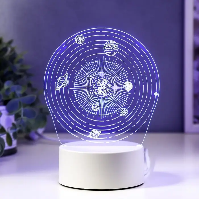 Светильник 3D RISALUX &laquo;Космос&raquo;, LED-ночник, RGB, от сети, 9.5&times;13&times;17.5 см