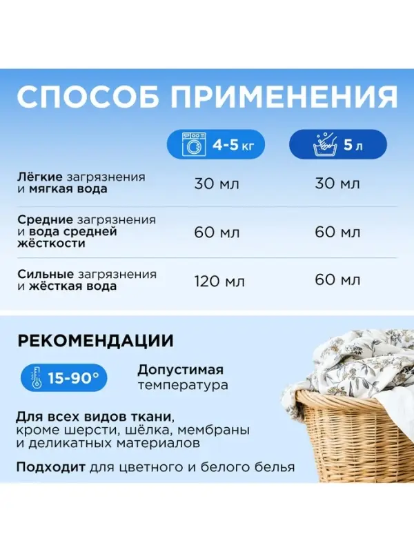 Гель для стирки SYNERGETIC UNIVERSAL &laquo;Бескрайний океан&raquo;, гипоаллергенный, 1.5 л