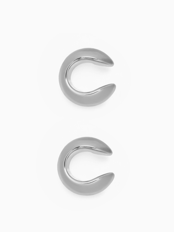 Серьги «Каффы» набор 2 шт, объёмные, цвет серебро