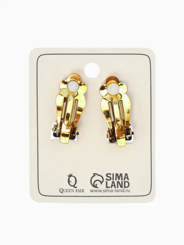 Серьги клипсы для ушей QF &laquo;Узел&raquo;, цвет чернёное золото