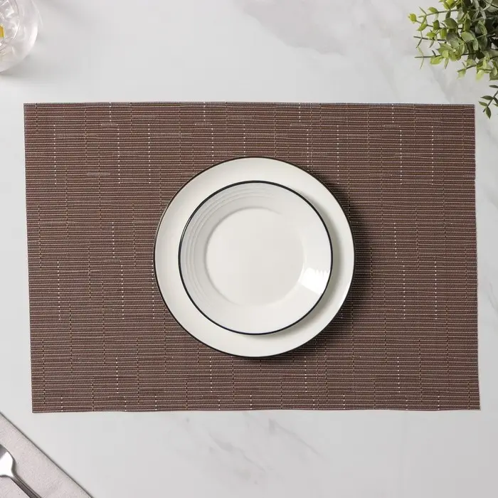 Салфетки сервировочные на стол Доляна &laquo;Шер&raquo;, 4 шт., 30&times;45 см, коричневые