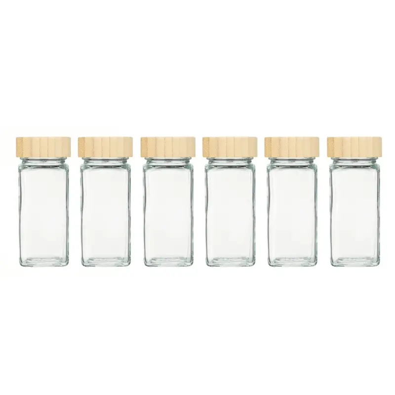 VETTA ЭКО Вуд Набор банок для специй, 6шт., 120мл,стекло, бамбук