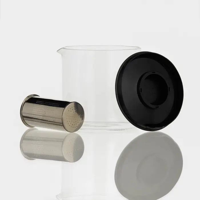 Заварочный чайник &laquo;Локи&raquo;, 1.4 л, с металлическим ситом, стекло, чёрный