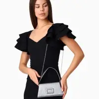 Сумка-клатч женская вечерняя на магните, серая