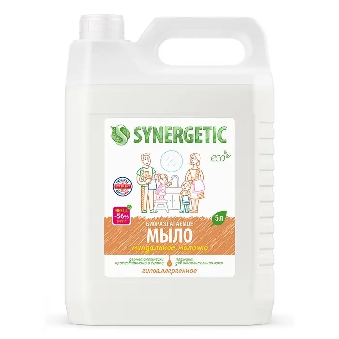 Жидкое мыло Synergetic &laquo;Миндальное молочко&raquo;, 5 л