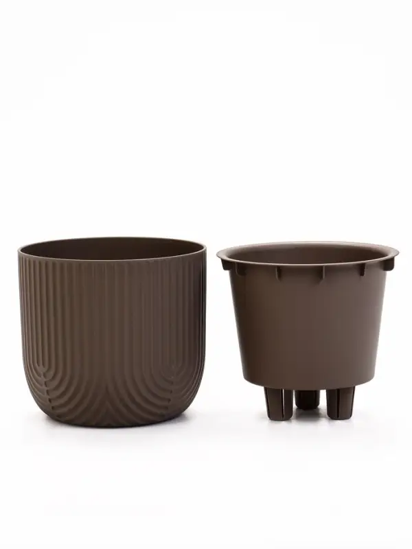 Кашпо со вставкой 1,9 л d18 см h16,5 см РАМОНА серый