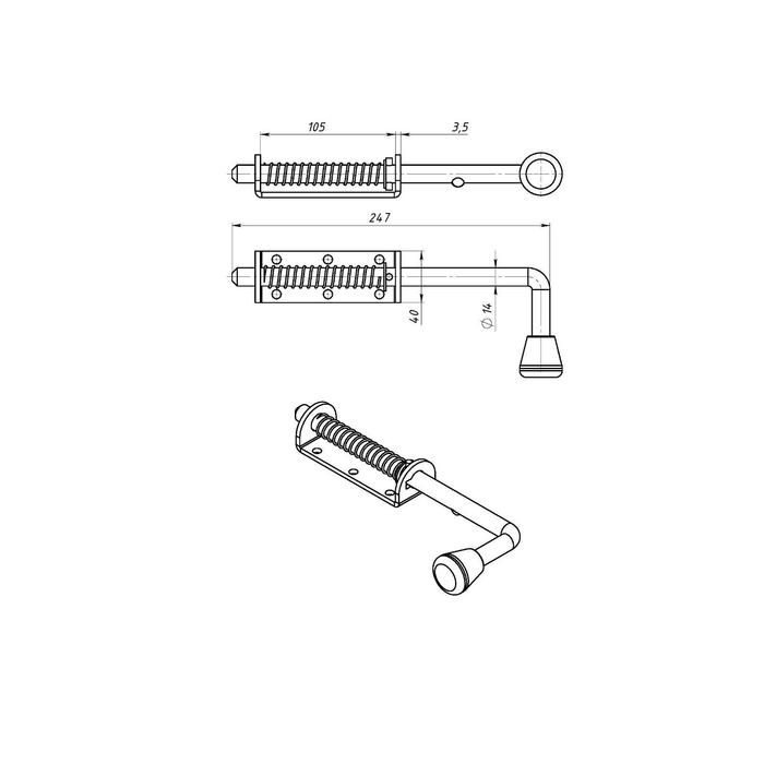 Задвижка дверная ЗД-10, покрытие цинк, 10 шт Задвижка дверная ЗД-10, покрытие цинк, 10 шт